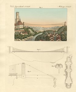 Suspension Bridge of Freiburg in Switzerland by German School
