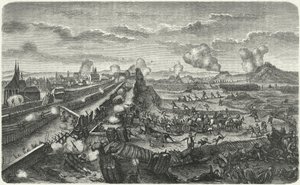 Swedish troops attacking the defences of Prague by German School