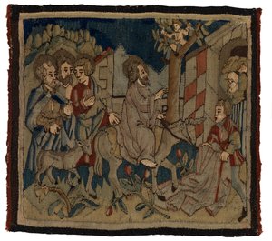 Tapestry panel with scenes from the Passion from an antependium, from Upper Rhineland by German School