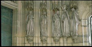 The Five Foolish Virgins, jamb figures from the Paradise Portal, figures carved c.1250, porch built c.1350