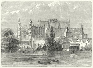 The Houses of Parliament at Westminster in the time of King Charles I by German School