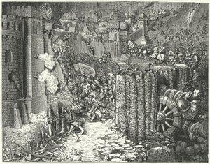 The army of the Holy Roman Emperor Maximilian I storming Szekesfehervar, medieval capital of the Kingdom of Hungary by German School