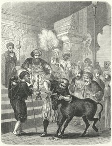 The peasant and his ass before the Caliph Harun al-Rashid by German School