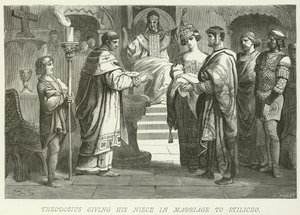 Theodosius giving his niece in marriage to Stilicho by German School