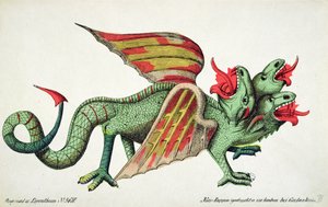 Three headed Dragon spitting fire