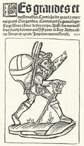 Title page from the best known edition of Gargantua, a novel by Francois Rabelais by German School
