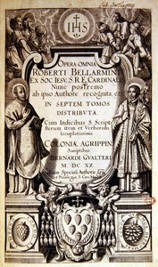 Title page of Opera Omnia of Robert Bellarmine, edition published in Cologne in 1620 by German School
