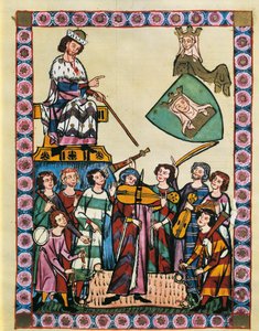 Troubadours before the Emperor of Germany and his court, from 