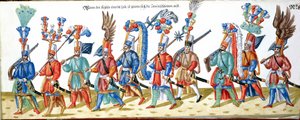 Turkish Janissaries, from a collection of illustrations relating to the court of the Ottoman Sultan, c.1600
