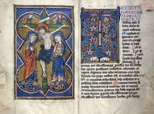 Two pages from a thirteenth century Missale in Latin, from the Middle Rhine region by German School