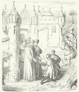 Venetian merchants Niccolo and Maffeo Polo leaving Constantinople for the east by German School