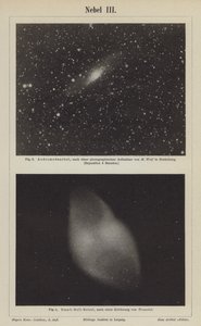 Views of the Andromeda Nebula and the Dumbbell Nebula by German School