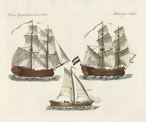 Warships of Different Kinds by German School