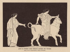 Zeus, in the form of a bull, abducting Europa by German School