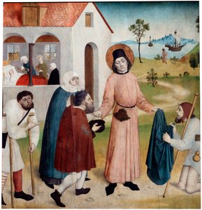 Saint Giles distributing his property among the poor, c. 1470-1480