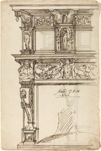 Palatial Mantelpiece with Mercury and Hope [recto] by German or Austrian 16th Century