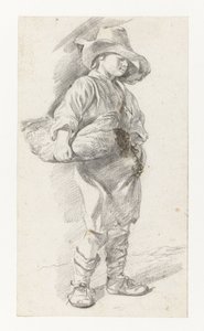 Standing Youth in a Large Hat, with a Basket under his Arm by Gerrit Berckheyde