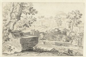 Landscape with Ancient Ruins by Gerrit Grasdorp (possibly)