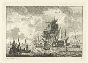 Seascape with Various Ships Various Ships on the Water (series title) by Gerrit Groenewegen