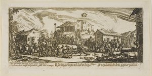 Plundering and Burning a Village, plate seven from The Large Miseries of War by Gerrit Lucasz van Schagen