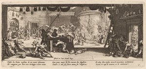 Plundering a Large Farmhouse by Gerrit van Schagen after Jacques Callot