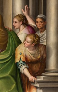 Altar of Visitation, Detail of the altarpiece, The Visitation of Mary to Cousin Elisabeth (detail)