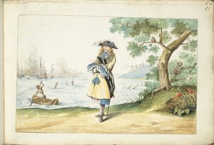 Moses ter Borch on the English Coast by Gesina ter Borch (signed by artist)