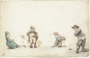 Four Children Relieving Themselves