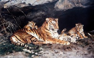 A Tigress and her Young