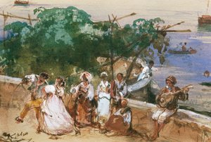 A Street in Posillipo, by Giacinto Gigante