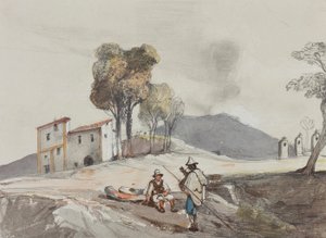 Shepherds with Vesuvius in the Distance (with additions by a Borbone pupil)