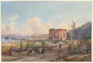 View of Baia with the Temple of Venus, One of Four Small Views of Naples from an Album Amicorum by Giacinto Gigante