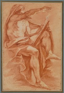 Seated Prophet Pointing to the Right, with Book and Light by Giacomo Cavedoni