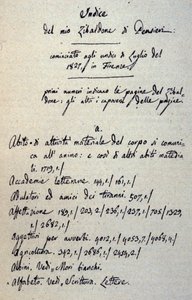 Incipit of the manuscript of the Zibaldone (or 