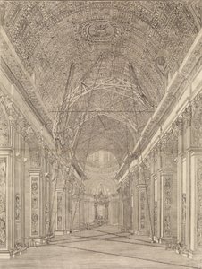 Scaffolding Erected for the Restoration of the Vault in St. Peter