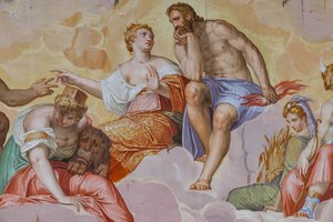 Juno, Jupiter, Cybele Lying on Clouds, (detail)