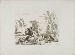 A Woman with her Arms in Chains and Four Other Figures, from Capricci