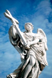 Angel Carrying a Cross, from the Ponte St Angelo, Rome, Italy, 1669 by Gian Lorenzo Bernini
