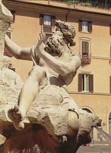 Fountain of the Four Rivers, River Danube (detail)