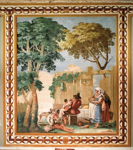 Peasant Family at Table from the Room of Rustic Scenes in the Foresteria (Guesthouse)
