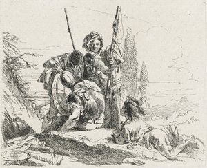 Three Soldiers and a Boy, 1749