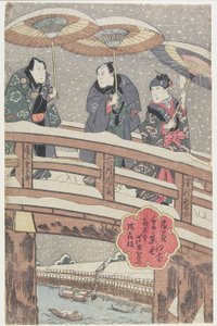 Snow Scene in Osaka South of the River, 1825 by Gigado Ashiyuki
