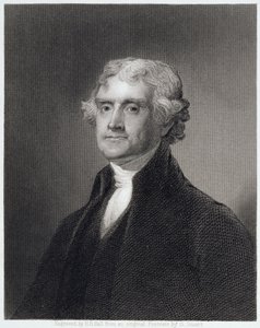 Portrait of Thomas Jefferson, engraved by Henry Bryan Hall by Gilbert Stuart