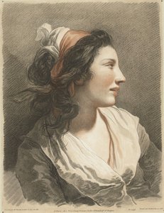 Bust of Young Woman with Headscarf by Gilles Antoine Demarteau