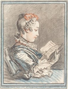 Young Girl Reading Héloise and Abélard, 1770 by Gilles Demarteau