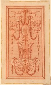 Design for a Decorative Panel (with Nymphs and Garlands)