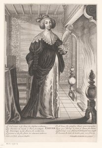 Lady in Interior by Fireplace (Winter)