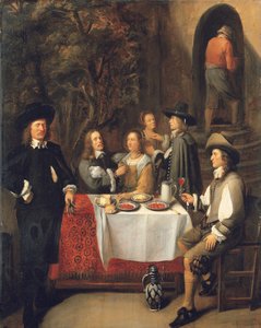 Elegant Company at a Table on a Terrace