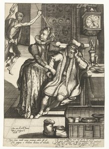 Young Woman with Old Man Threatened by Death by Gillis van Breen