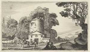 Landscape with a Tower (Twelve Landscapes with Figures) by Gillis van Scheyndel (I)